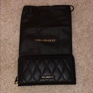Vera Bradley Quilted Georgia Wallet Black Leather